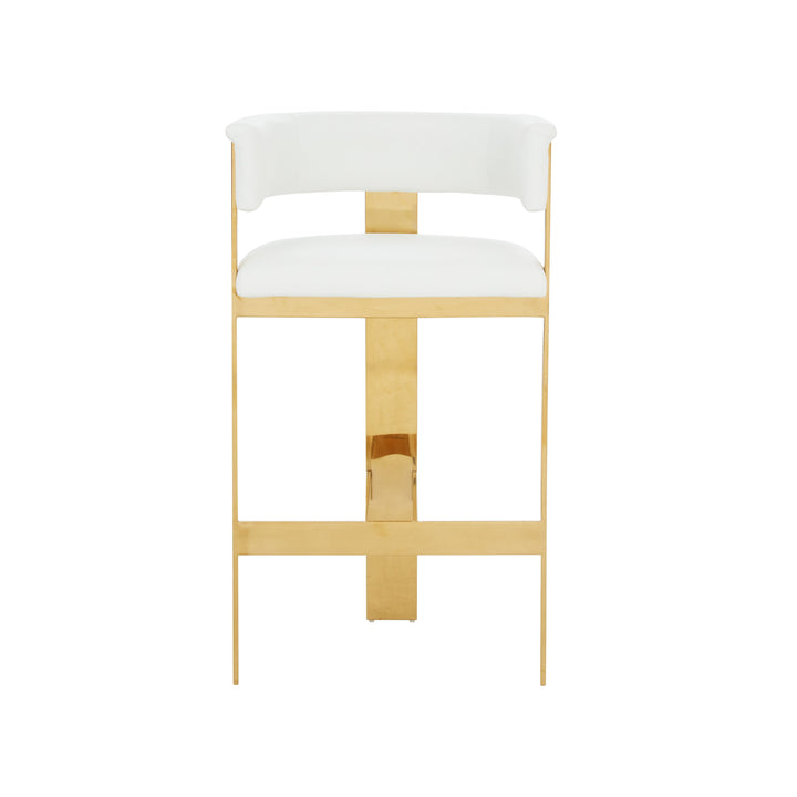 Modrest Boswell Modern White & Gold Barstool - MONAVILLA