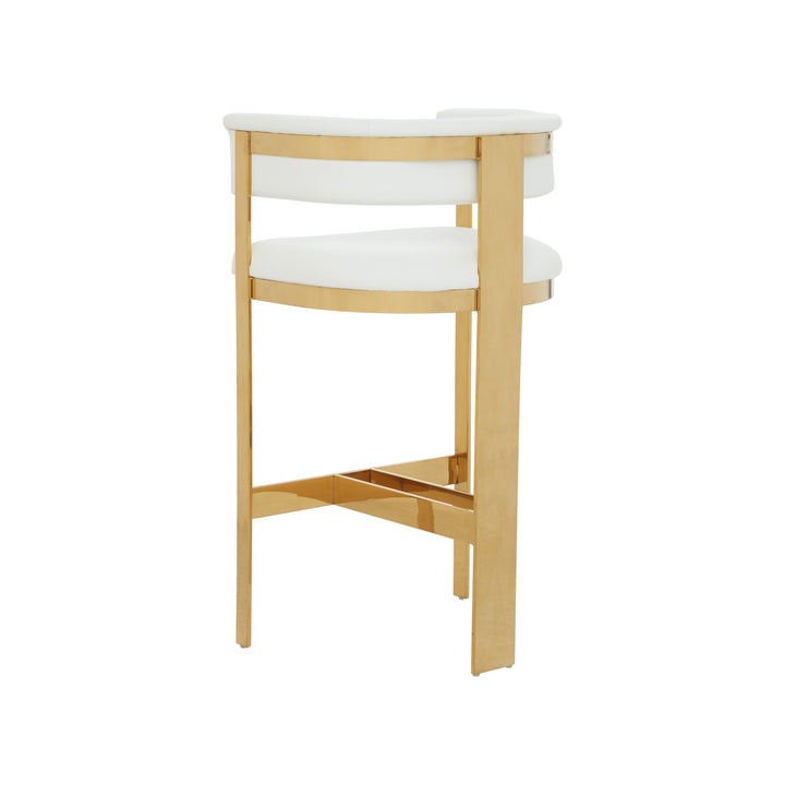 Modrest Boswell Modern White & Gold Barstool - MONAVILLA