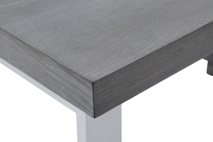 Modrest Carson Modern Grey Elm & Stainless Steel Desk - MONAVILLA