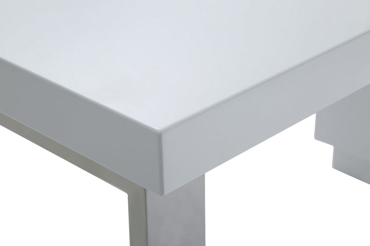 Modrest Carson Modern White & Stainless Steel Desk - MONAVILLA