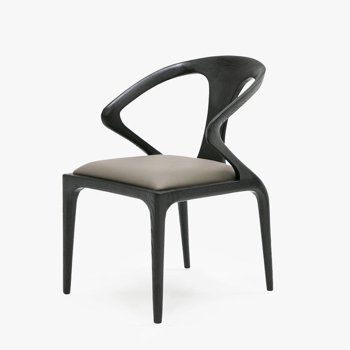 Modrest Campbell Mid-Century Modern Grey & Black Ash Dining Chair - MONAVILLA