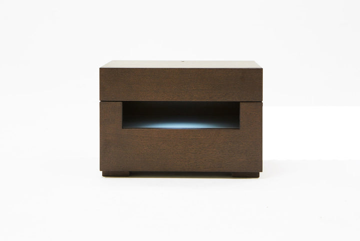 Ceres Modern Brown Oak and Grey Nightstand - MONAVILLA