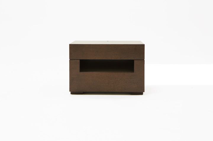 Ceres Modern Brown Oak and Grey Nightstand - MONAVILLA