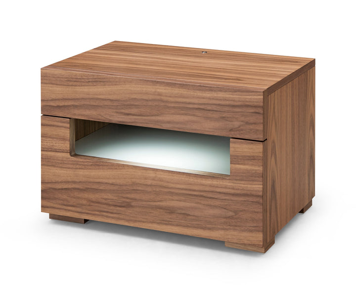 Modrest Ceres Contemporary LED Walnut Nightstand - MONAVILLA