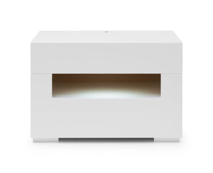 Modrest Ceres Modern LED White Lacquer Nightstand - MONAVILLA