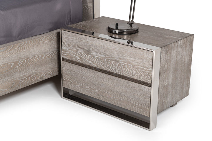 Modrest Arlene Modern Grey Elm Nightstand - MONAVILLA