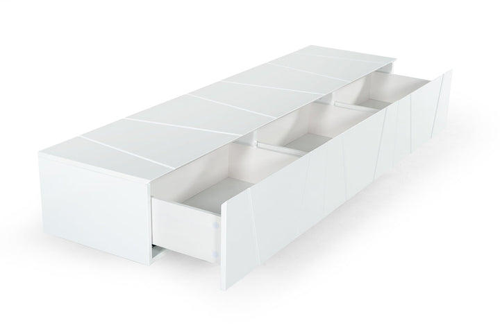 Modrest Chrysler Modern White TV Stand - MONAVILLA