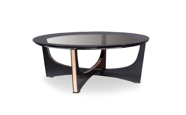 A&X Talin Modern Black Crocodile & Rosegold Coffee Table - MONAVILLA