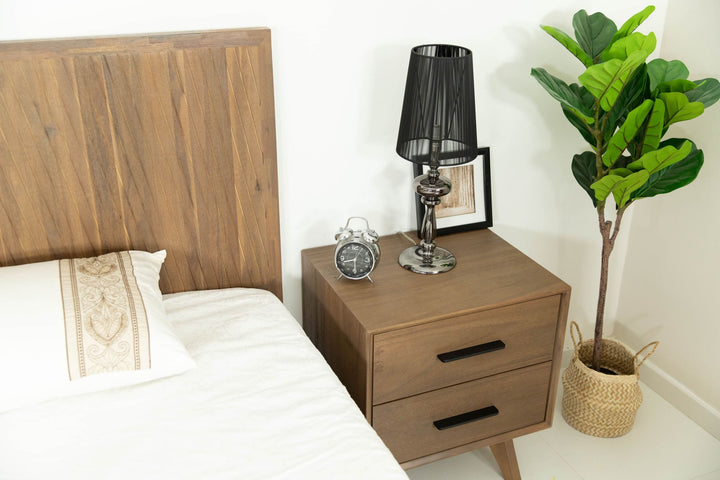 Modrest Claire Contemporary Natural Light Mocha Acacia Nightstand - MONAVILLA