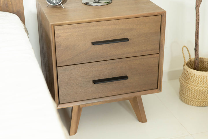 Modrest Claire Contemporary Natural Light Mocha Acacia Nightstand - MONAVILLA