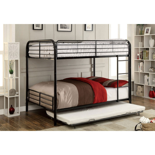 Furniture Of America Brocket Black Contemporary Metal Full Full Bunk Bed Model CM-BK1035F-BK-BED - MONAVILLA