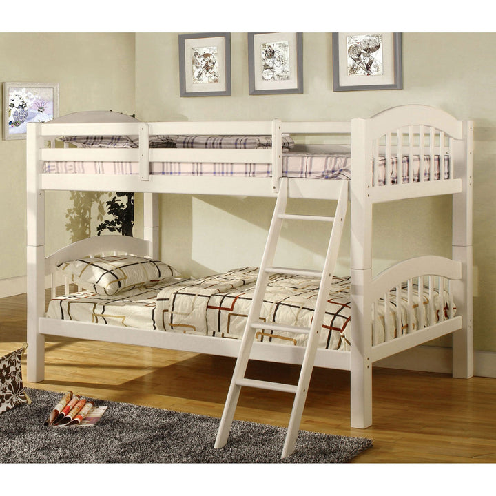 Furniture Of America Coneysland White Transitional Twin Twin Bunk Bed Model CM-BK524-W-BED - MONAVILLA