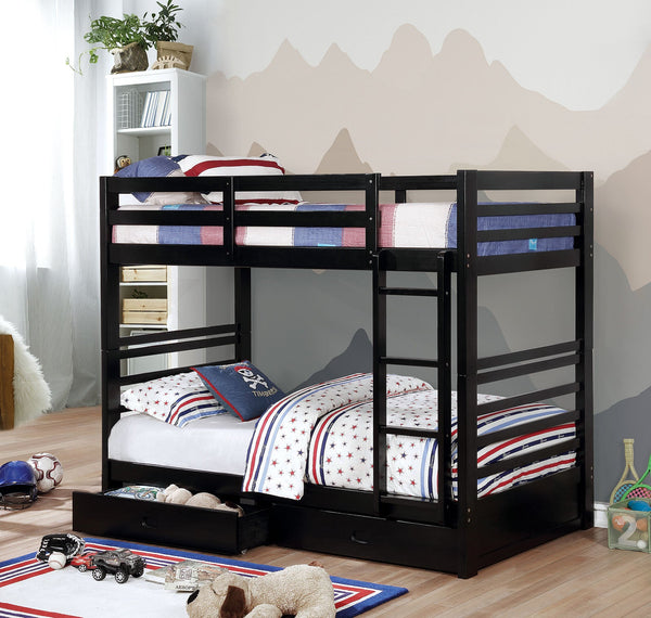 Furniture Of America California Black Transitional Twin Twin Bunk Bed Model CM-BK588T-BK-BED - MONAVILLA