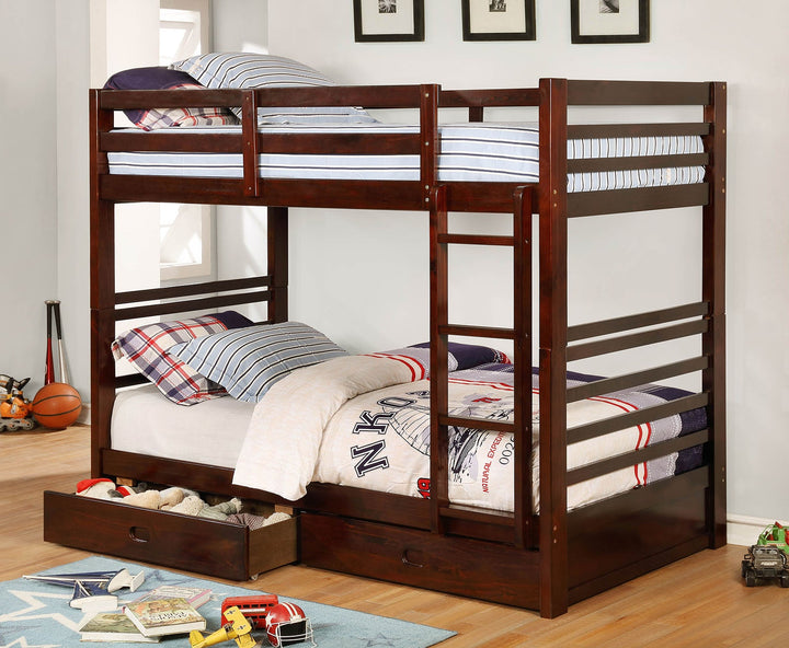 Furniture Of America California Dark Walnut Transitional Twin Twin Bunk Bed Model CM-BK588T-EX-BED - MONAVILLA