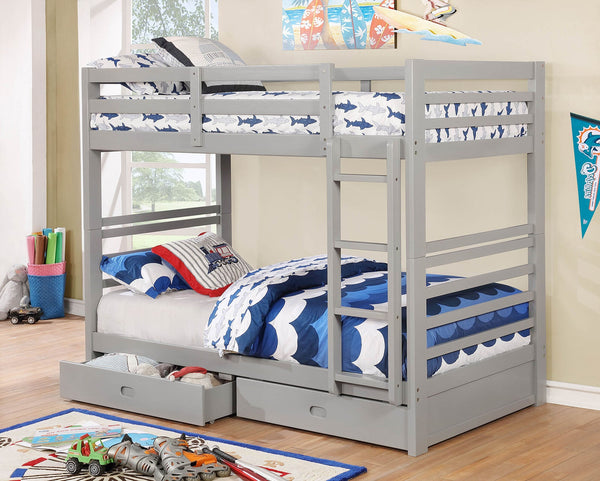 Furniture Of America California Gray Transitional Twin Twin Bunk Bed Model CM-BK588T-GY-BED - MONAVILLA