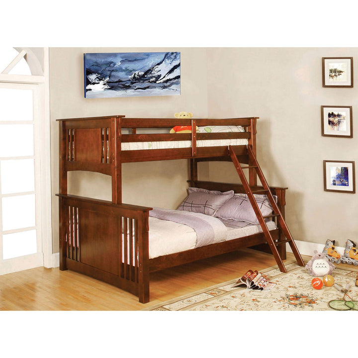 Furniture Of America Spring Creek Oak Cottage Twin Full Bunk Bed Model CM-BK602F-OAK-BED - MONAVILLA