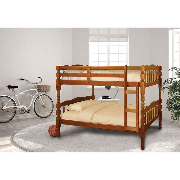 Furniture Of America Catalina Oak Cottage Twin Twin Bunk Bed Model CM-BK606A-BED - MONAVILLA