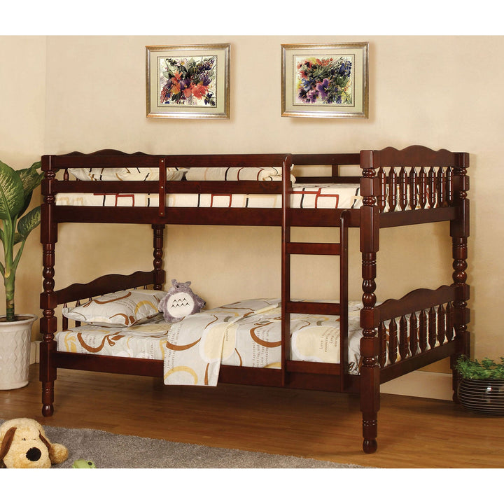 Furniture Of America Catalina Cherry Cottage Twin Twin Bunk Bed Model CM-BK606CH-BED - MONAVILLA