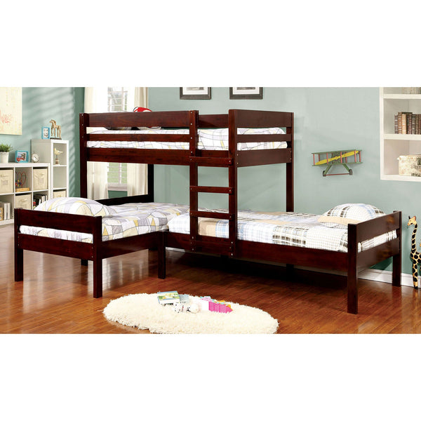 Furniture Of America Ranford Espresso Transitional Twin Twin Twin Bunk Bed Model CM-BK626-BED - MONAVILLA