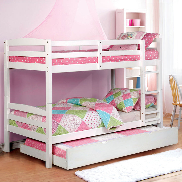 Furniture Of America Elaine White Transitional Twin Twin Bunk Bed Model CM-BK634WH-TT-BED - MONAVILLA