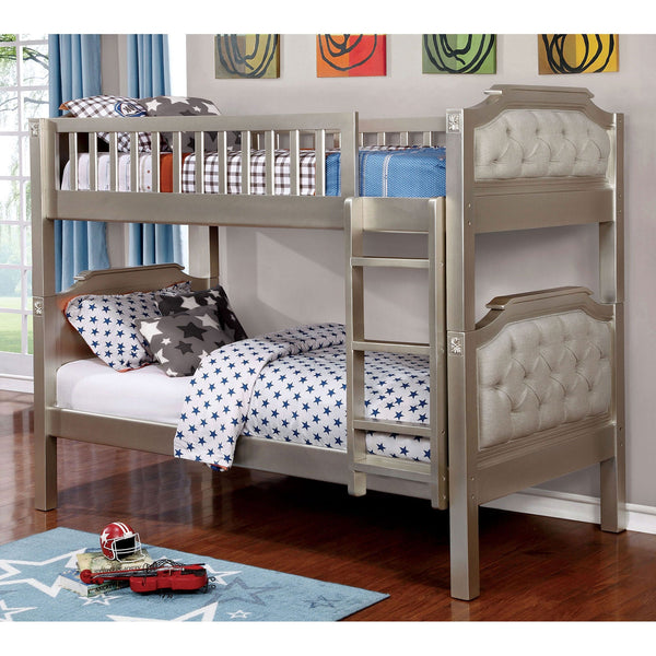 Furniture Of America Beatrice Champagne Transitional Twin Twin Bunk Bed Model CM-BK717-BED - MONAVILLA