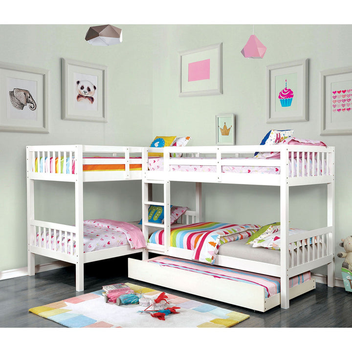 Furniture Of America Marquette White Transitional Quadruple Twin Bunk Bed Model CM-BK904WH-BED - MONAVILLA