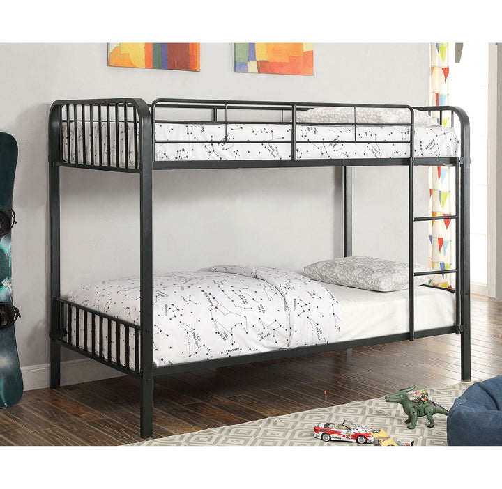 Furniture Of America Clement Black Contemporary Metal Twin Twin Bunk Bed Model CM-BK928TT-BED - MONAVILLA