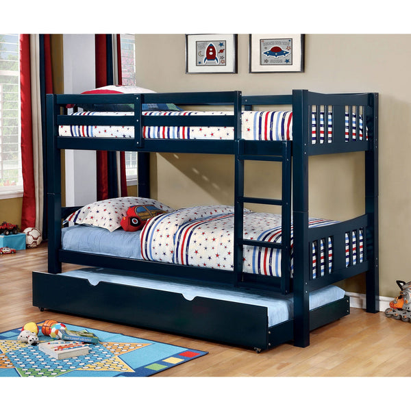 Furniture Of America Cameron Blue Transitional Twin Twin Bunk Bed Model CM-BK929BL-BED - MONAVILLA