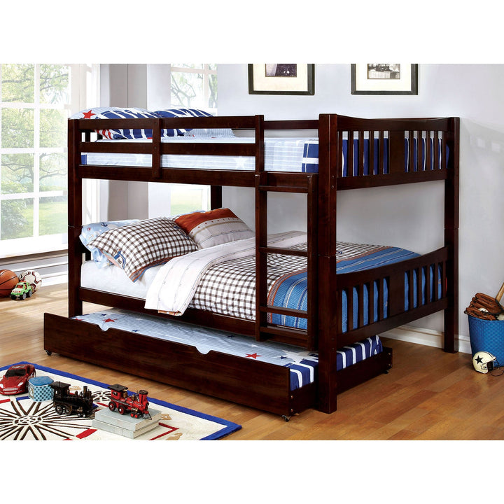 Furniture Of America Cameron Dark Walnut Transitional Full Full Bunk Bed Model CM-BK929F-EX-BED - MONAVILLA