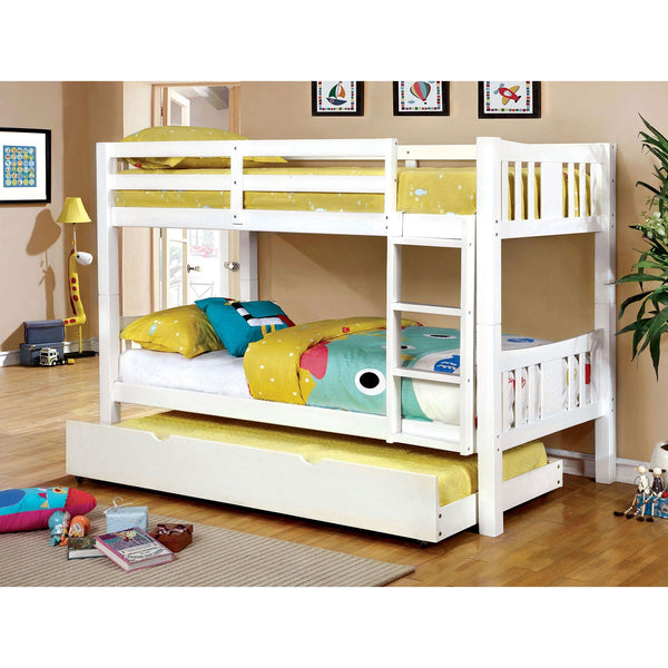 Furniture Of America Cameron White Transitional Twin Twin Bunk Bed Model CM-BK929WH-BED-VN - MONAVILLA