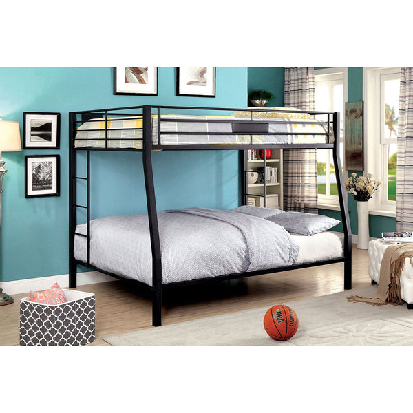 Furniture Of America Claren Black Contemporary Full Queen Bunk Bed Model CM-BK939FQ-BED - MONAVILLA