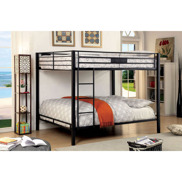 Furniture Of America Claren Black Contemporary Queen Queen Bunk Bed Model CM-BK939QQ-BED - MONAVILLA