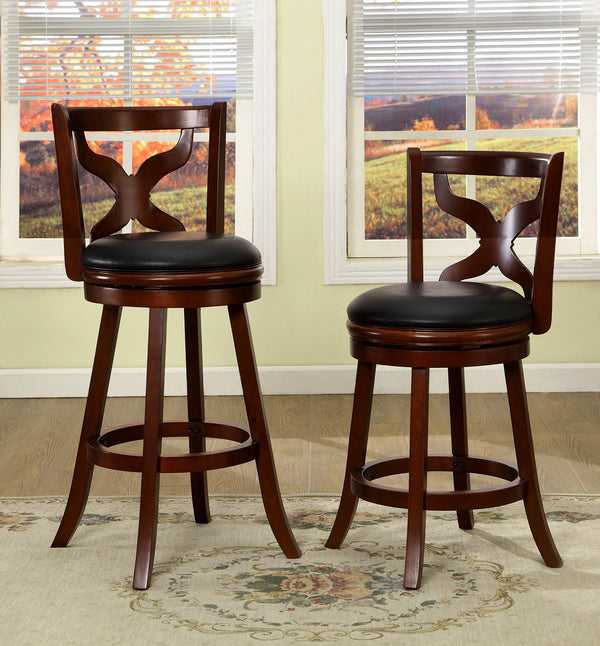 Furniture Of America Baltic Dark Cherry Transitional 24" Swivel Bar Stool Model CM-BR6244-24N - MONAVILLA