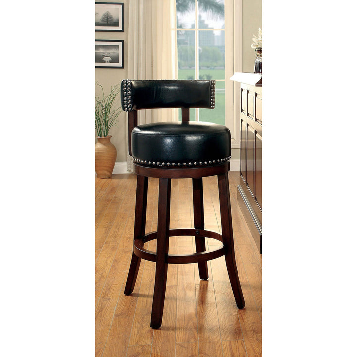 Furniture Of America Shirley Dark Oak/Black Transitional 24" Bar Stool Model CM-BR6251BK-24-2PK - MONAVILLA