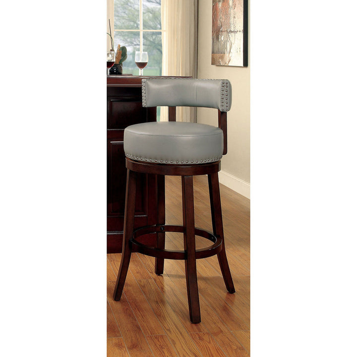 Furniture Of America Shirley Dark Oak/Gray Transitional 24" Bar Stool Model CM-BR6251GY-24-2PK - MONAVILLA