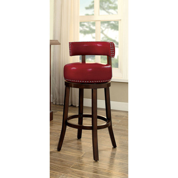 Furniture Of America Shirley Dark Oak/Red Transitional 24" Bar Stool Model CM-BR6251RD-24-2PK - MONAVILLA