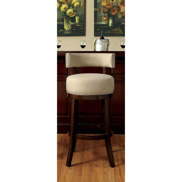 Furniture Of America Lynsey Dark Oak/Beige Transitional 24" Bar Stool Model CM-BR6252BG-24-2PK - MONAVILLA