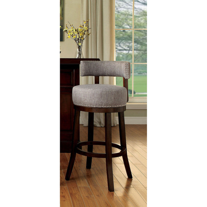 Furniture Of America Lynsey Dark Oak/Light Gray Transitional 24" Bar Stool Model CM-BR6252LG-24-2PK - MONAVILLA