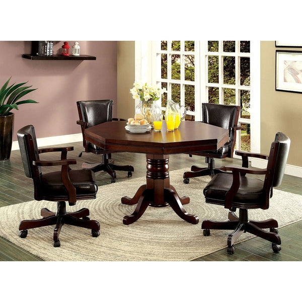 Furniture Of America Rowan Cherry Transitional 5-Piece Dining Table Set Model CM-GM339T-5PC - MONAVILLA