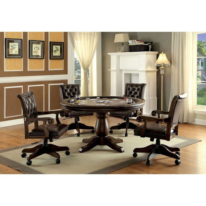 Furniture Of America Kalia Brown Transitional 5-Piece Dining Table Set Model CM-GM347T-5PC - MONAVILLA