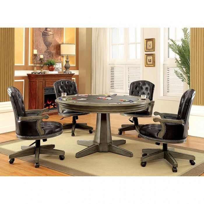 Furniture Of America Yelena Gray Transitional 5-Piece Dining Table Set Model CM-GM357T-5PC - MONAVILLA