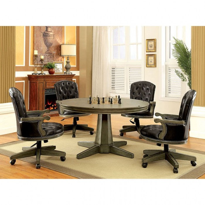 Furniture Of America Yelena Gray Transitional 5-Piece Dining Table Set Model CM-GM357T-5PC - MONAVILLA