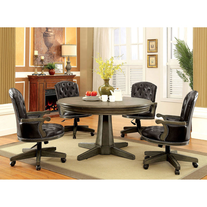 Furniture Of America Yelena Gray Transitional 5-Piece Dining Table Set Model CM-GM357T-5PC - MONAVILLA