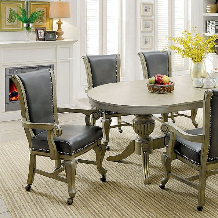 Furniture Of America Melina Gray Transitional 7-Piece Dining Table Set Model CM-GM367GY-T-7PC - MONAVILLA