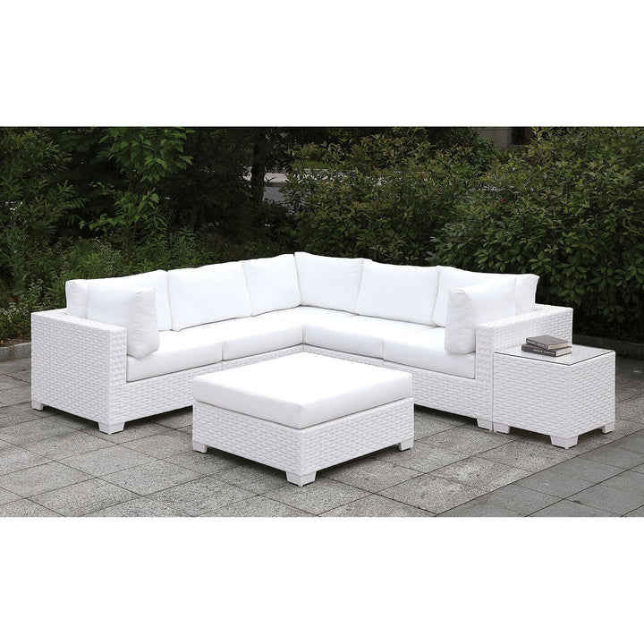 Furniture Of America Somani White Wicker/White Cushion Contemporary Daybed Model CM-OS2128WH-SET5 - MONAVILLA