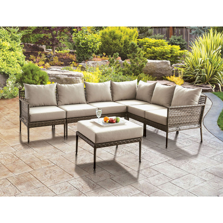 Furniture Of America Aleisha Gray/Beige Contemporary Patio Sectional Model CM-OS2599-SECT - MONAVILLA