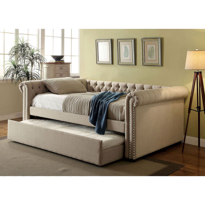 Furniture Of America Leanna Beige Transitional Full Daybed With Trundle, Beige Model CM1027BG-F-BED - MONAVILLA