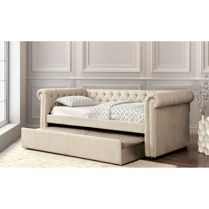 Furniture Of America Leanna Beige Transitional Twin Daybed With Trundle, Beige Model CM1027BG-BED - MONAVILLA