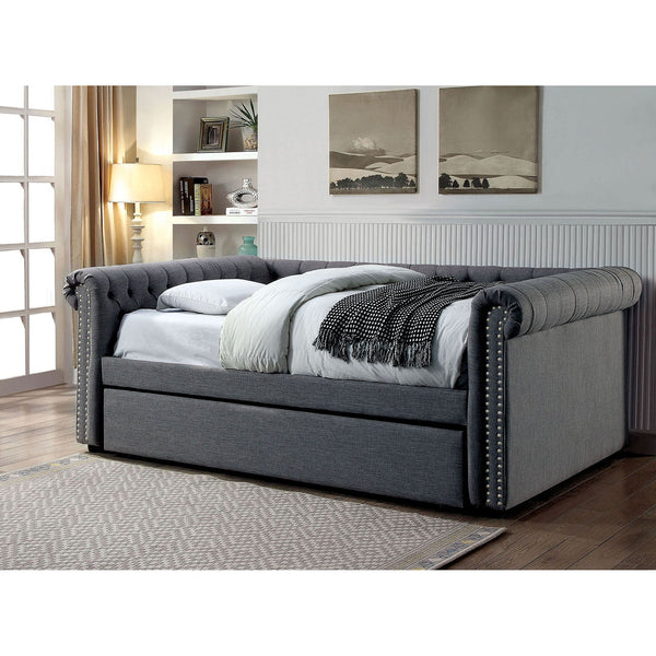 Furniture Of America Leanna Gray Transitional Full Daybed With Trundle, Gray Model CM1027GY-F-BED - MONAVILLA