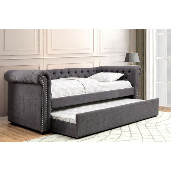 Furniture Of America Leanna Gray Transitional Daybed With Trundle, Gray Model CM1027GY-BED - MONAVILLA